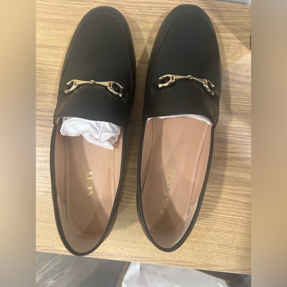 Coach Black Haley Leather loafers